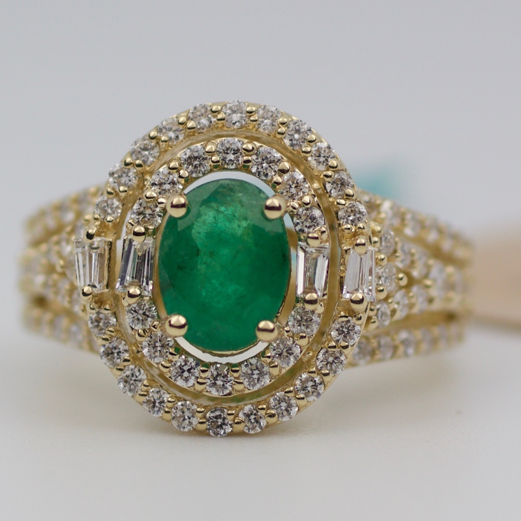 Effy 14k Yellow Gold Emerald And Diamond Ring 3212$